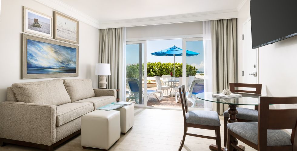 A Living Room With A Large Window