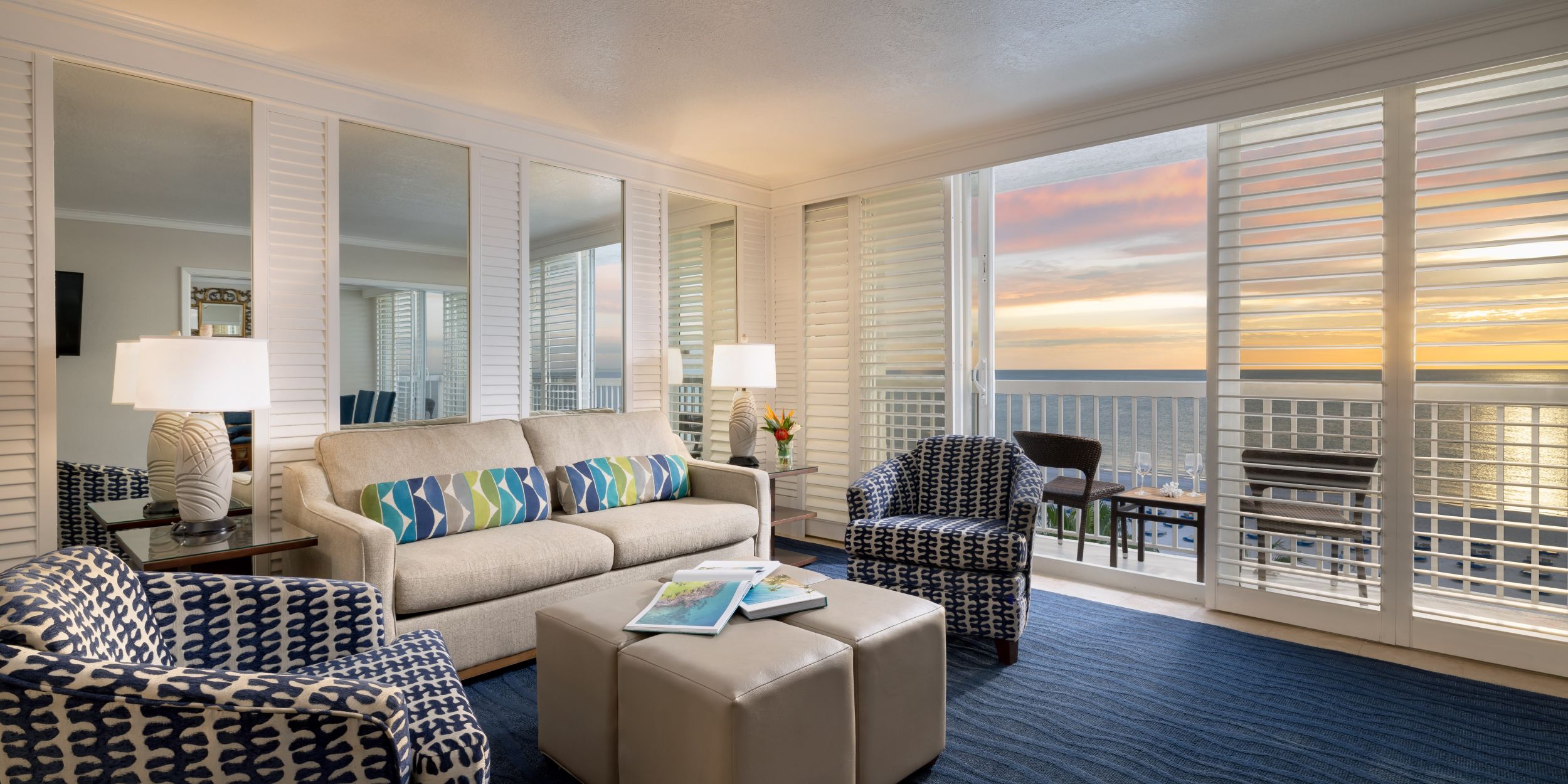 A Living Room With A Large Window