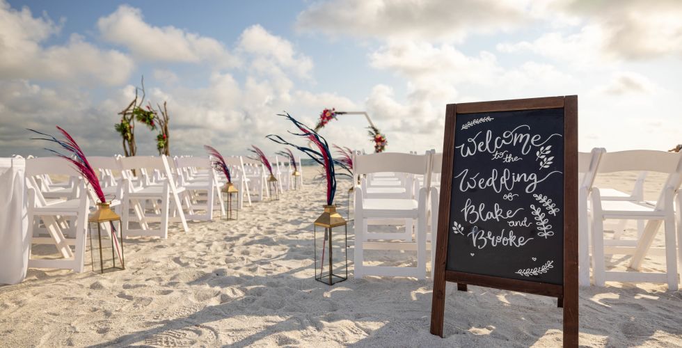 A Sign In Front Of A Beach