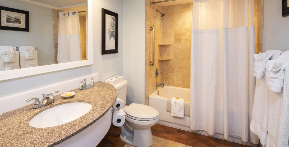 A Bathroom With A Sink And Toilet