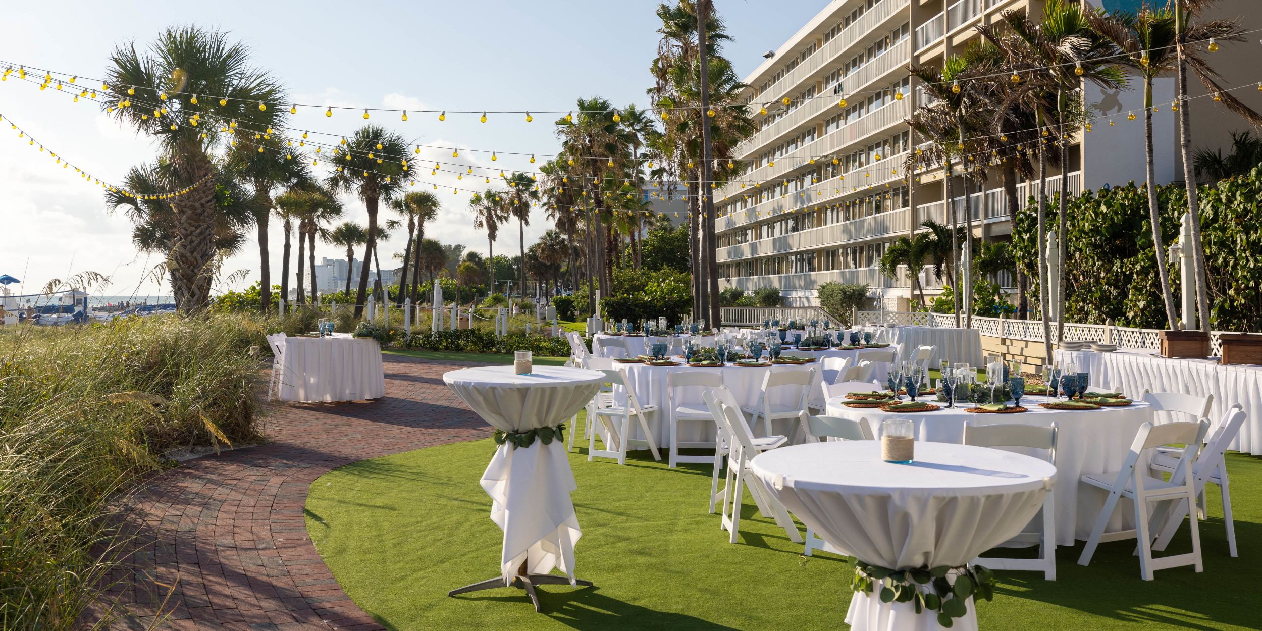 A Set Of Tables And Chairs Outside