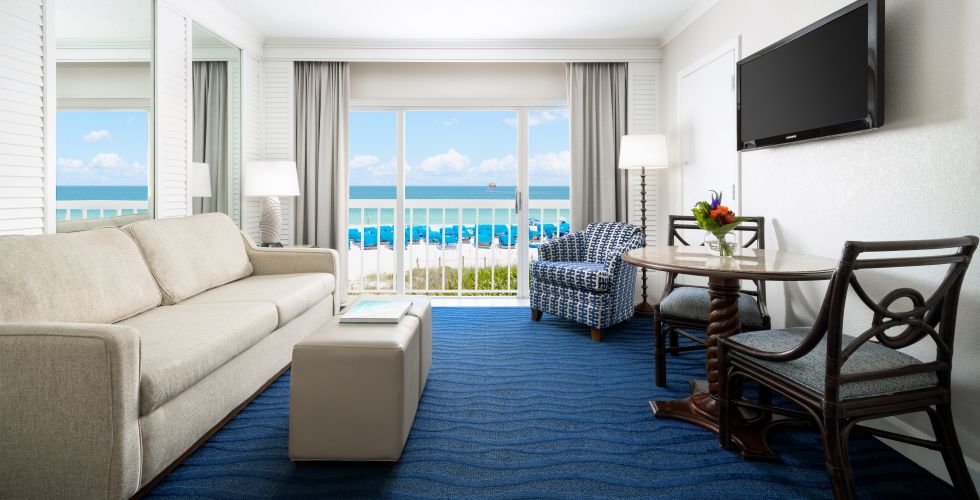 A Living Room With A Large Window