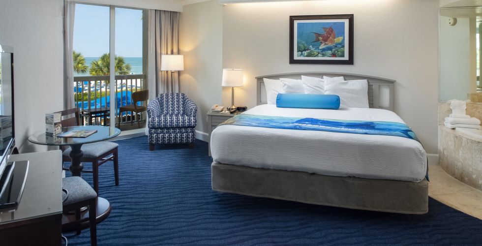 A Hotel Room With A Large Window