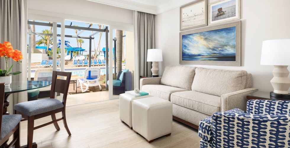 A Living Room With A Large Window