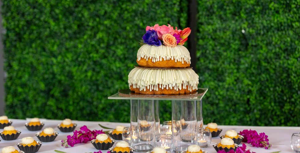 A Cake With A Flower On Top